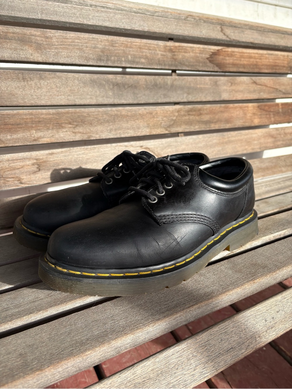 Dr. Martens 24045 Padded Collar Shoe Men’s Oxford Black Leather Shoes US 10